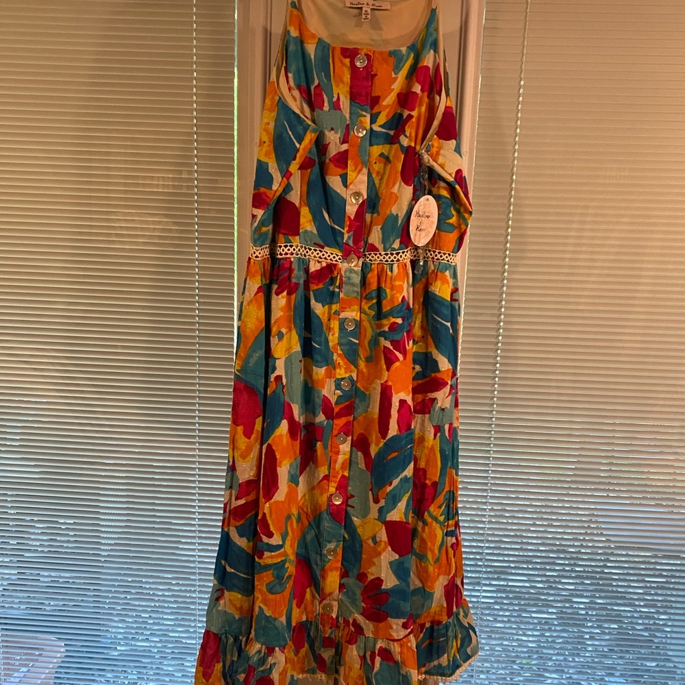 NWT Harlow & Rose bright Floral Midi Dress. Size XL - Picture 2 of 6